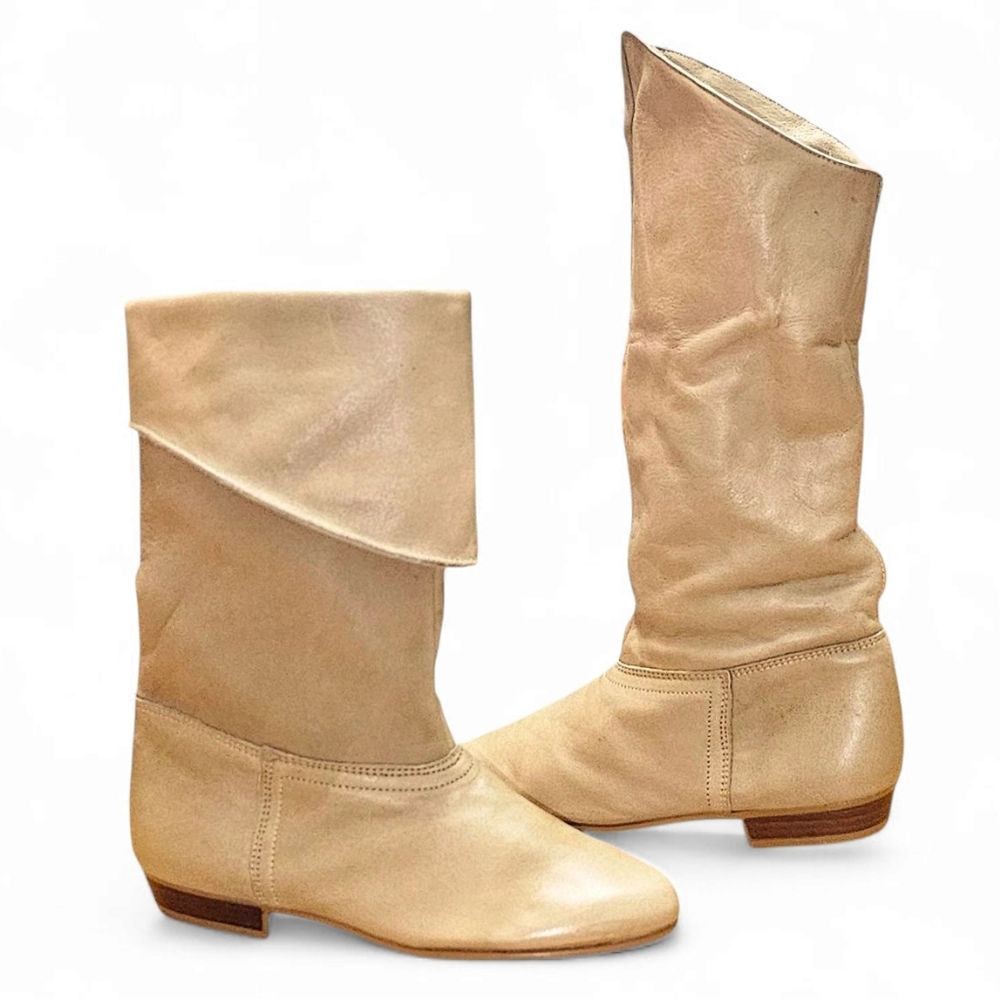 NWOB Vintage Dex Foldable Slouch Leather Boots